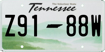 TN license plate Z9188W