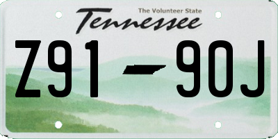 TN license plate Z9190J