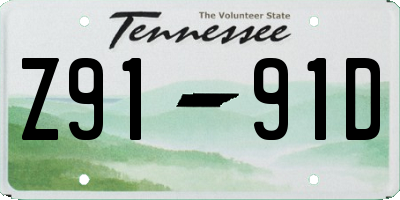 TN license plate Z9191D
