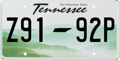 TN license plate Z9192P