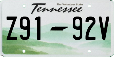 TN license plate Z9192V