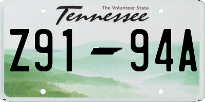 TN license plate Z9194A