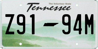 TN license plate Z9194M
