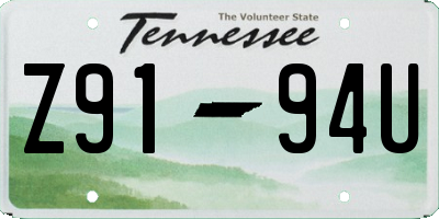 TN license plate Z9194U