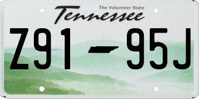 TN license plate Z9195J