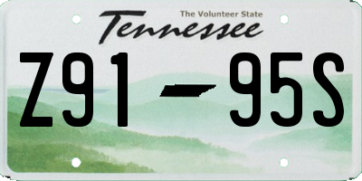 TN license plate Z9195S