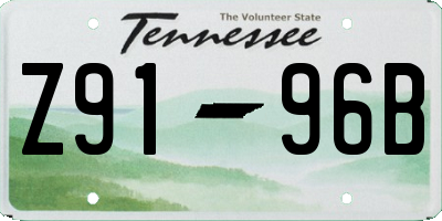 TN license plate Z9196B