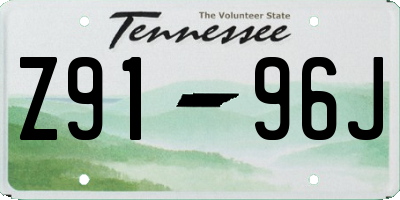 TN license plate Z9196J