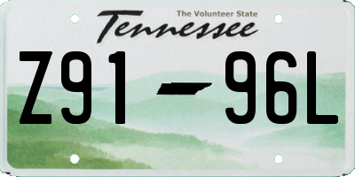 TN license plate Z9196L