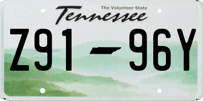 TN license plate Z9196Y