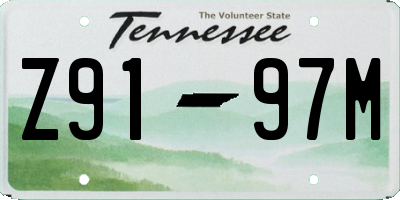 TN license plate Z9197M