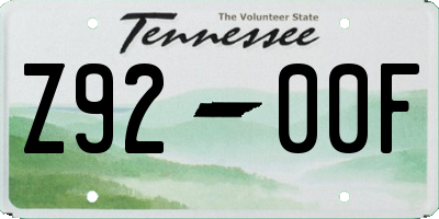 TN license plate Z9200F