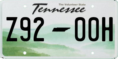 TN license plate Z9200H