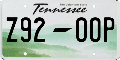 TN license plate Z9200P