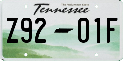 TN license plate Z9201F