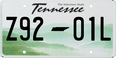 TN license plate Z9201L