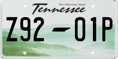 TN license plate Z9201P