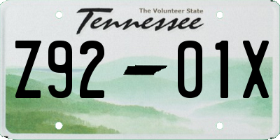 TN license plate Z9201X