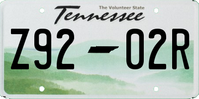 TN license plate Z9202R