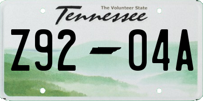 TN license plate Z9204A