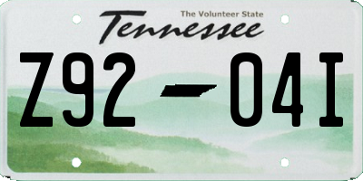TN license plate Z9204I
