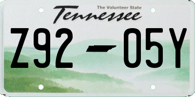 TN license plate Z9205Y