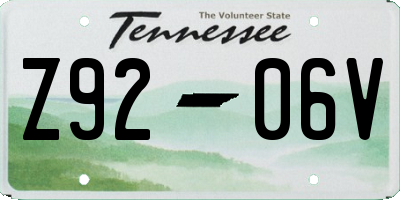 TN license plate Z9206V