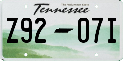 TN license plate Z9207I