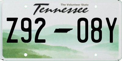 TN license plate Z9208Y