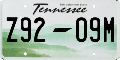 TN license plate Z9209M