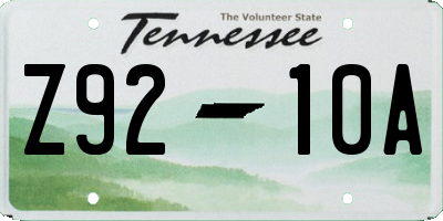 TN license plate Z9210A