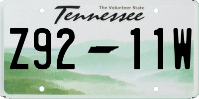 TN license plate Z9211W