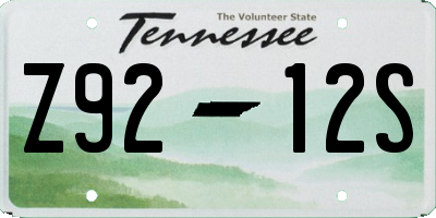 TN license plate Z9212S