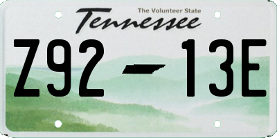 TN license plate Z9213E