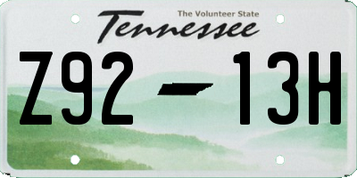 TN license plate Z9213H