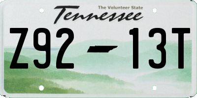 TN license plate Z9213T
