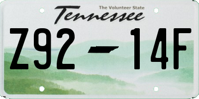 TN license plate Z9214F
