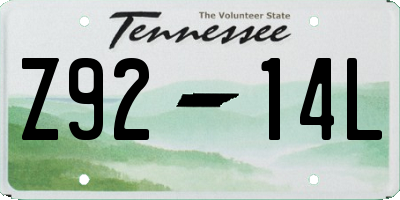 TN license plate Z9214L
