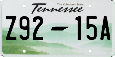 TN license plate Z9215A