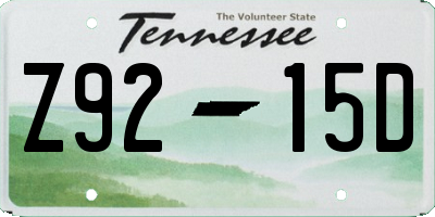TN license plate Z9215D