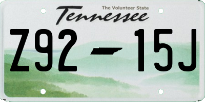 TN license plate Z9215J