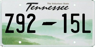 TN license plate Z9215L