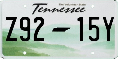 TN license plate Z9215Y