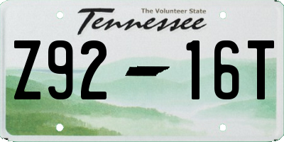TN license plate Z9216T