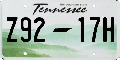 TN license plate Z9217H