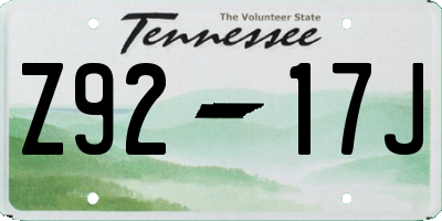 TN license plate Z9217J