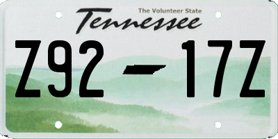 TN license plate Z9217Z