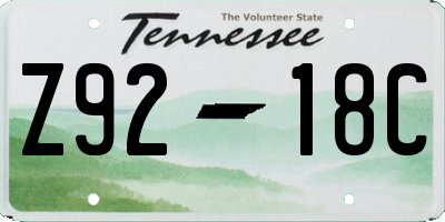 TN license plate Z9218C