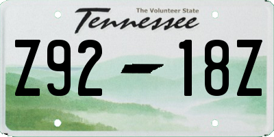 TN license plate Z9218Z