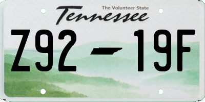 TN license plate Z9219F